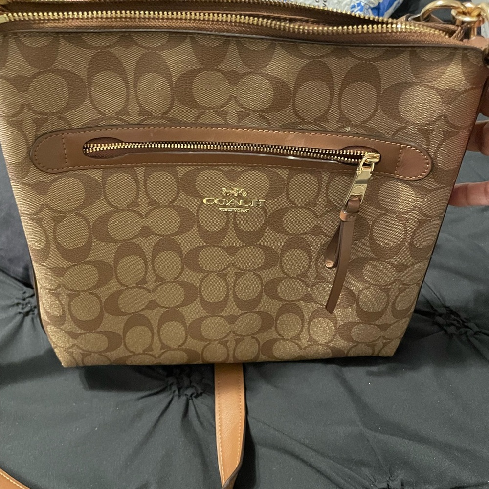 Coach Gold and Brown Tag Accessory